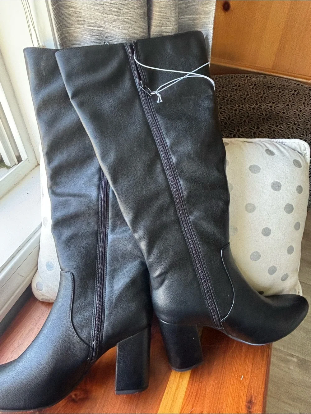 a new day Black Over-the-Knee Block Heel Boots